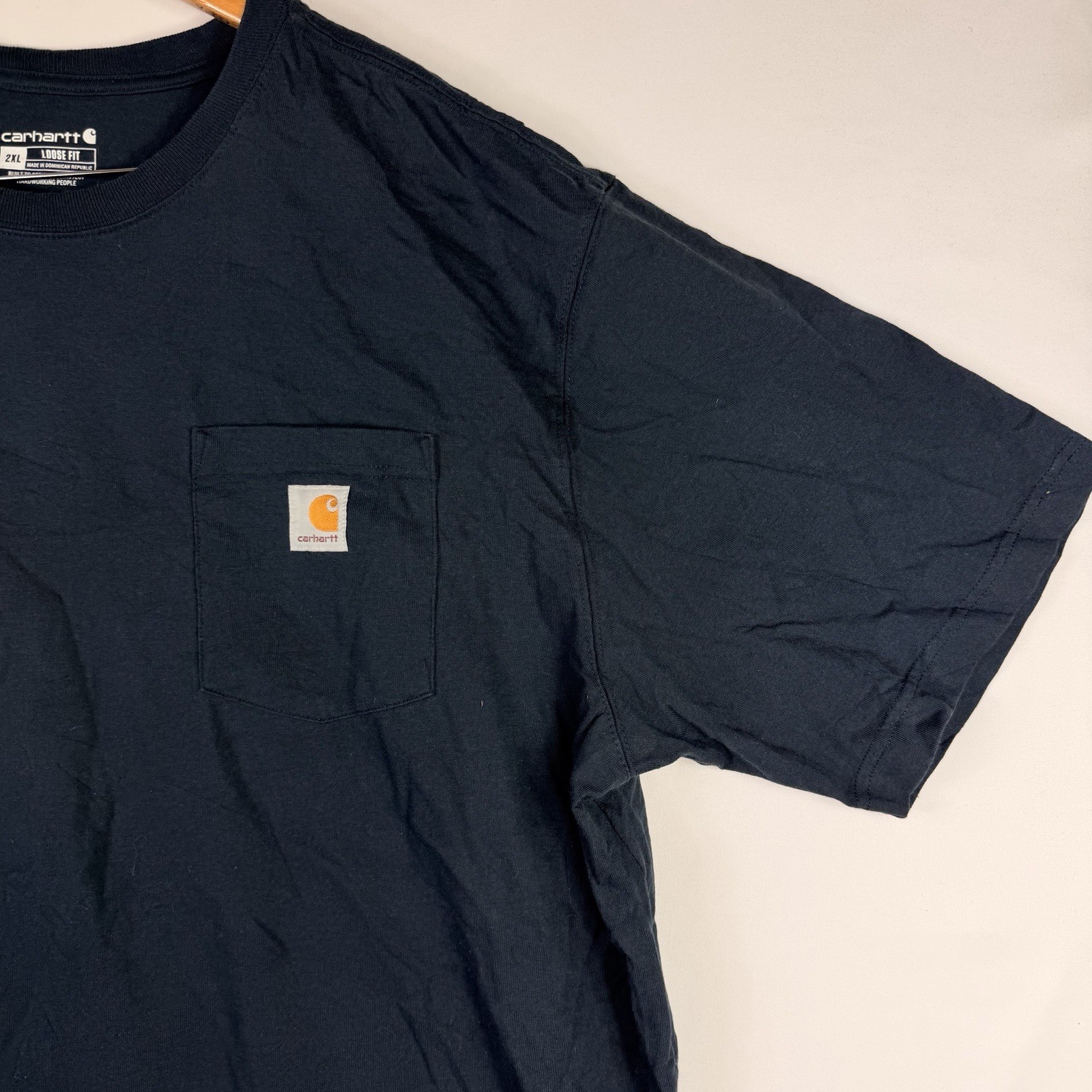 Carhartt T-Shirt Men's 2XL Loose Fit Blue Short Sleeve Pocket Tee 100% Cotton gallery