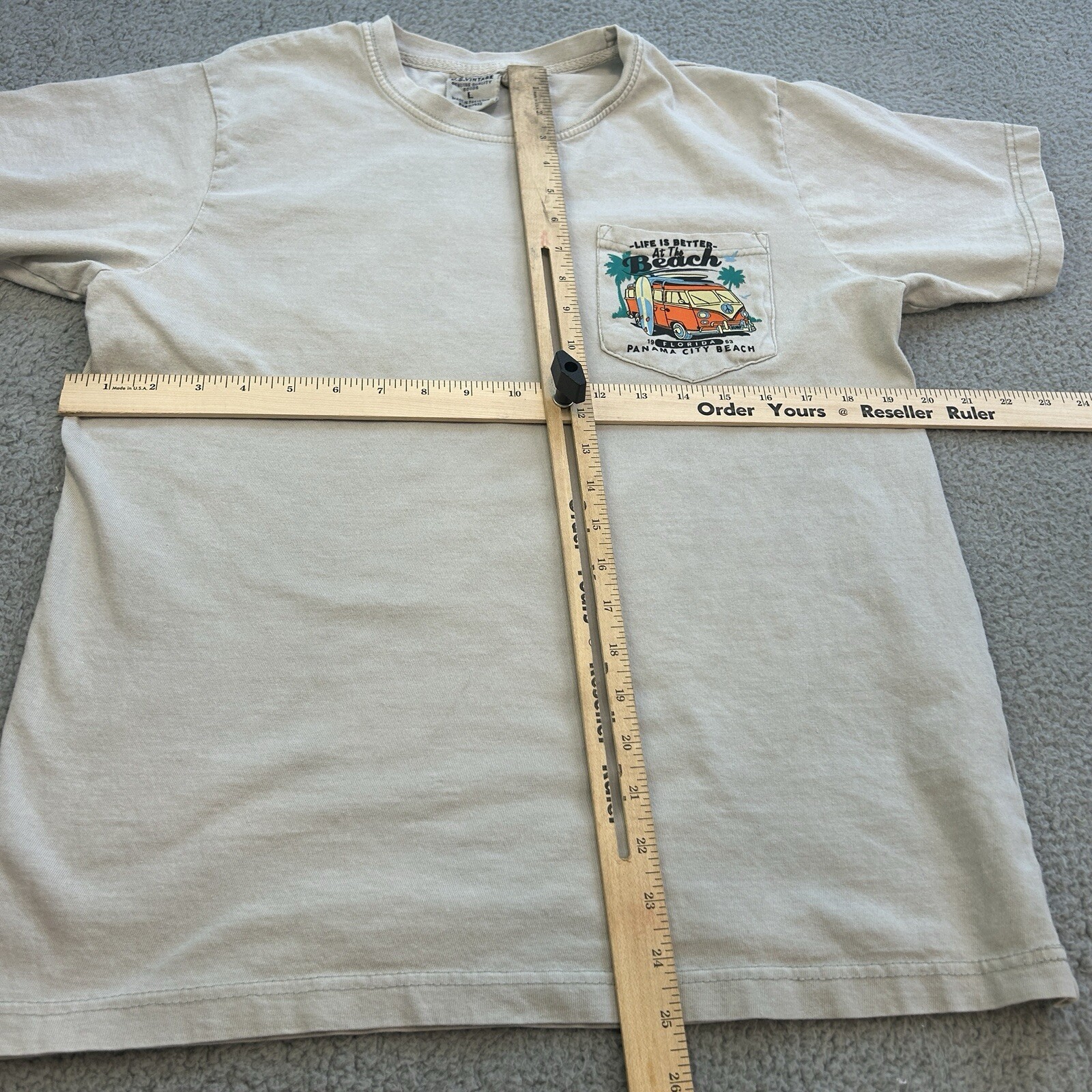 U.S VINTAGE T -Shirt Men Large Multicolor Panama City Beach Florida 1953 Surf gallery