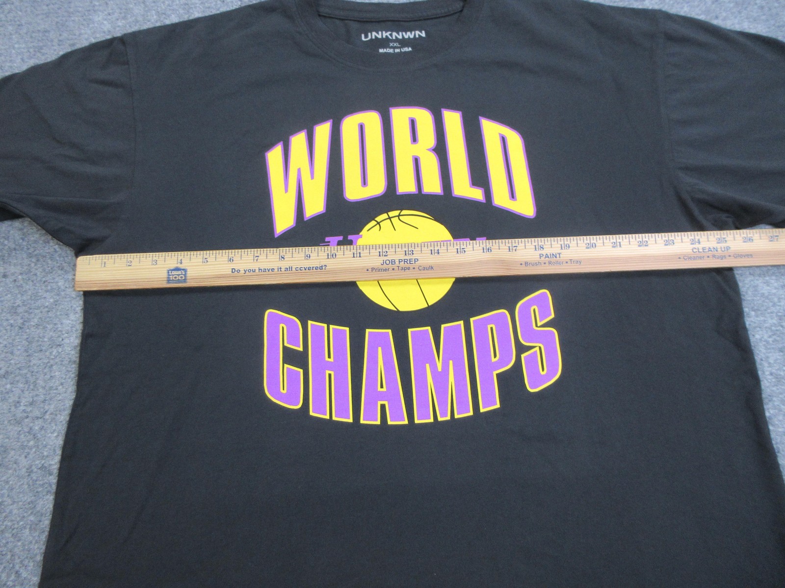 UNKNWN Shirt Mens 2XL Black World Champs Basketball Graphic Tee Made In USA gallery