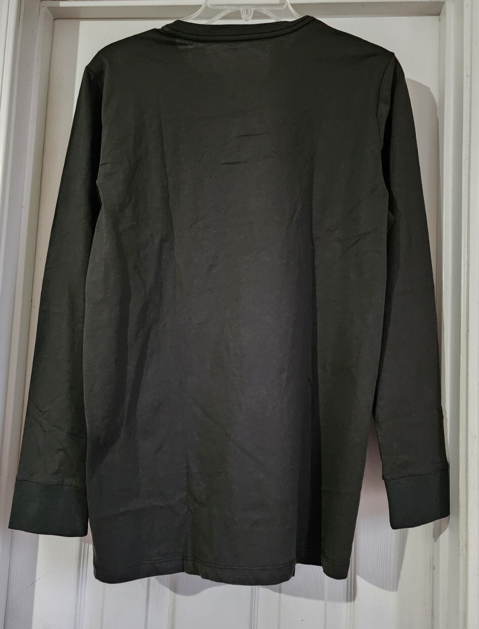 MTailor Men's Solid Long Sleeve Cotton T-Shirt Black New Size Large gallery