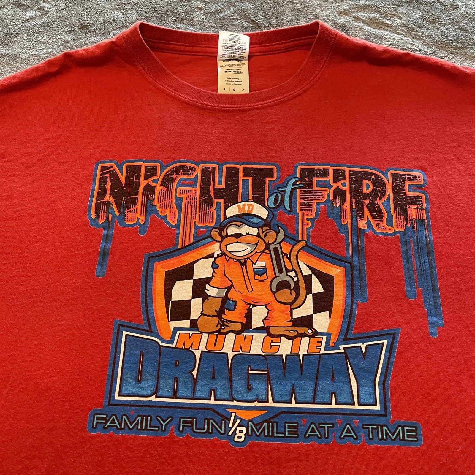Vintage Drag Racing T-Shirt Mens Large Semi Art Motorsports Hot Rods Muscle Cars gallery
