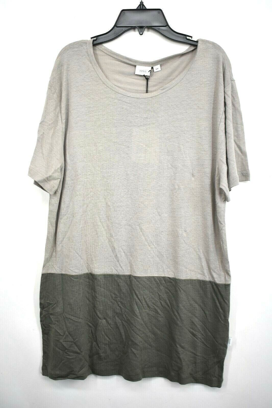 Onia Chad Mens Colorblock Comfortable Linen Short Sleeve T-Shirt Long $85 NWT gallery