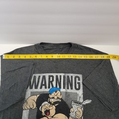Tee Luv Mens Dark Grey Popeye/Brutus Warning Beat you up steal your GF T-shirt L