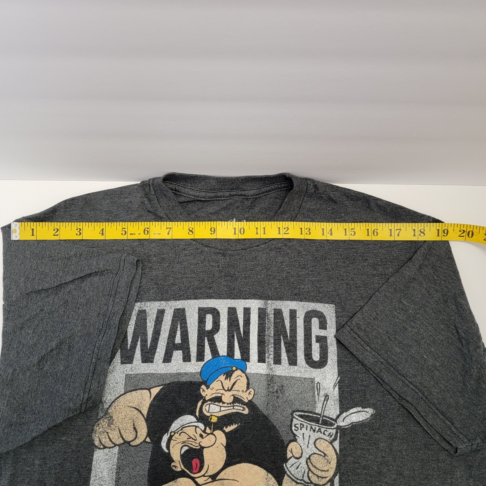 Tee Luv Mens Dark Grey Popeye/Brutus Warning Beat you up steal your GF T-shirt L gallery