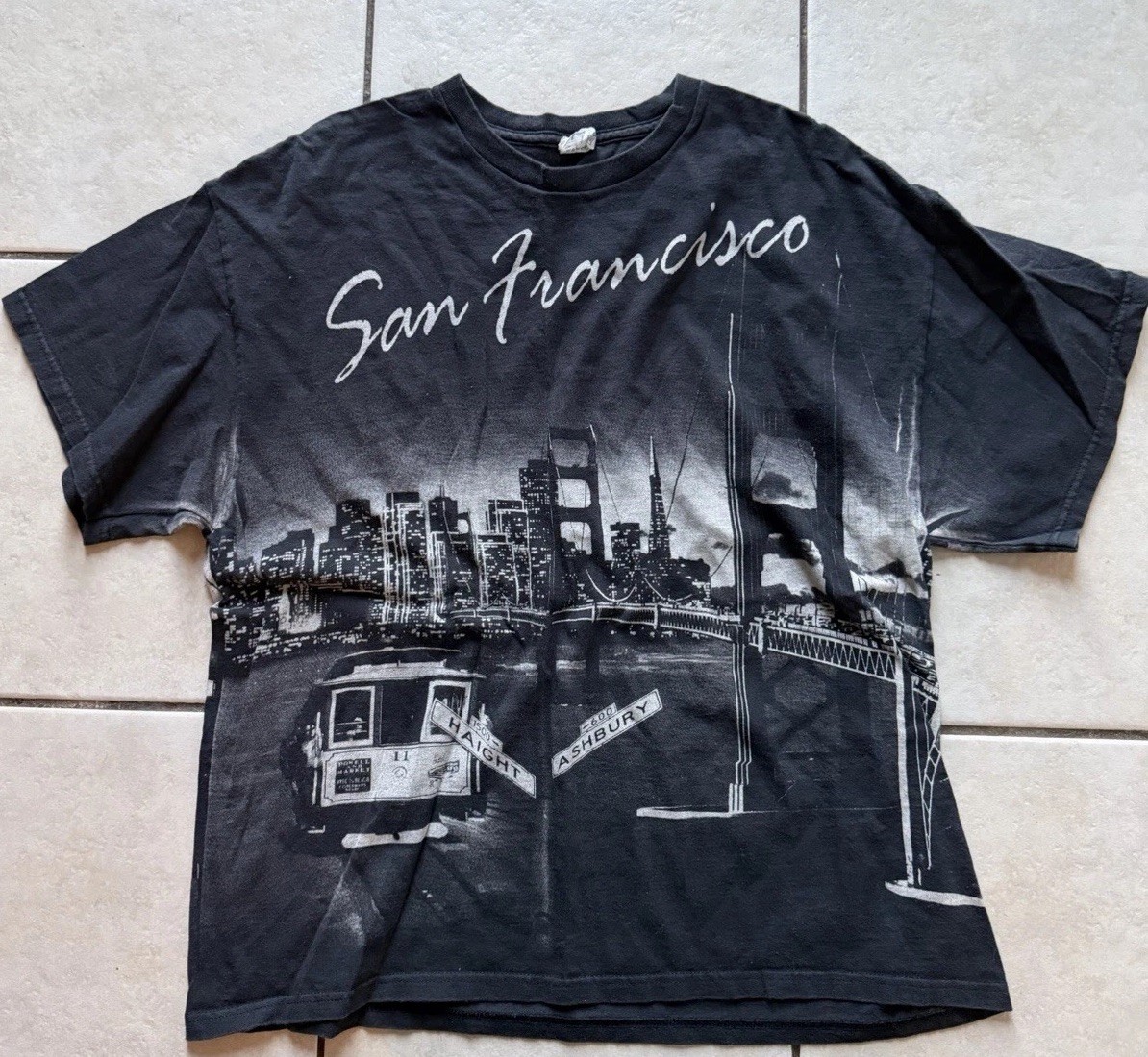 Delta Pro Weight Vintage San Francisco Double-Sided Graphic Cotton Tee Black XL gallery
