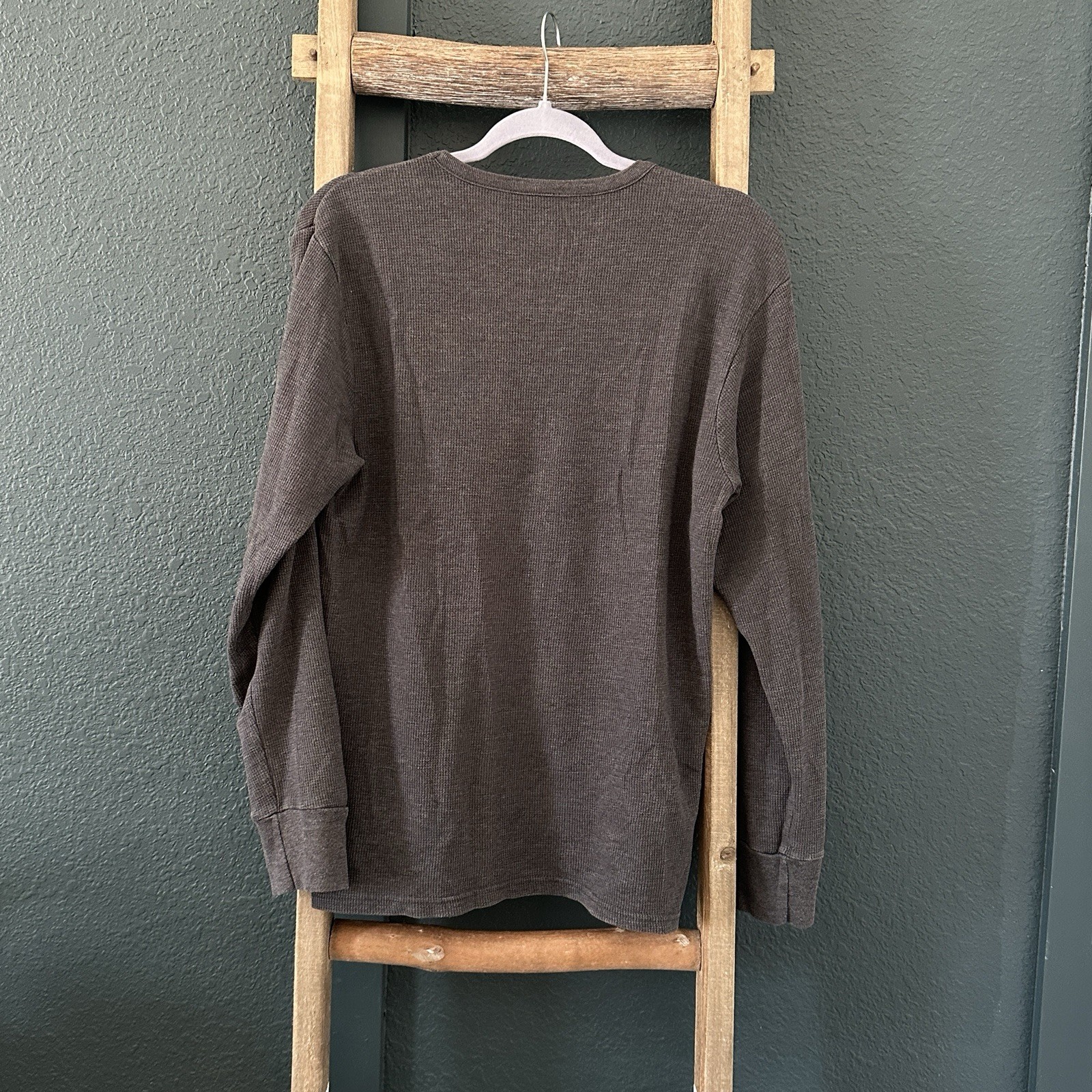 US Polo Assn. Men's Knit Sleepwear Top Size L Dark Gray Yellow Logo Long Sleeve gallery