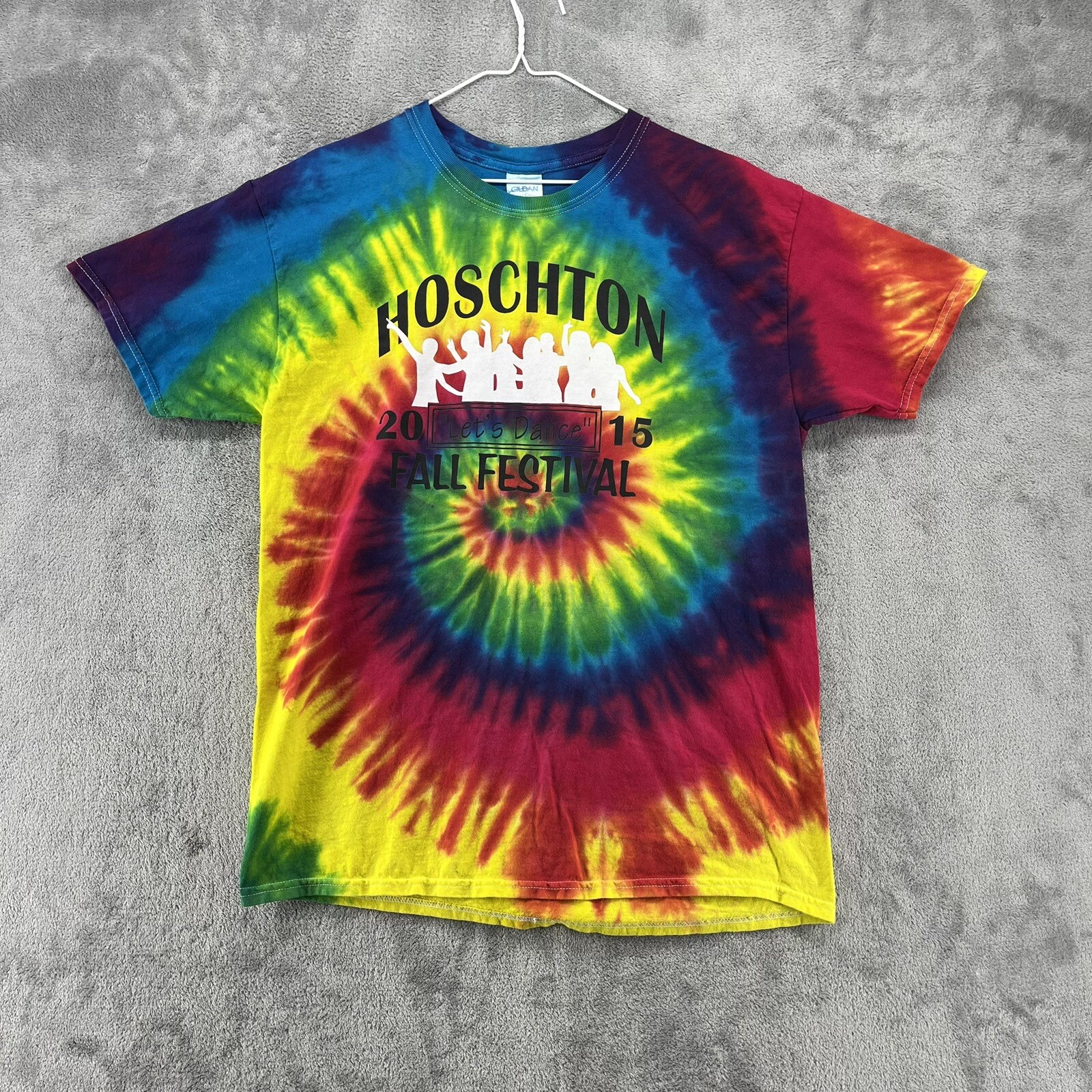 Hoschton Fall Festival Shirt Mens Large Multicolor Tie-Dye Hippy Hipster Retro gallery