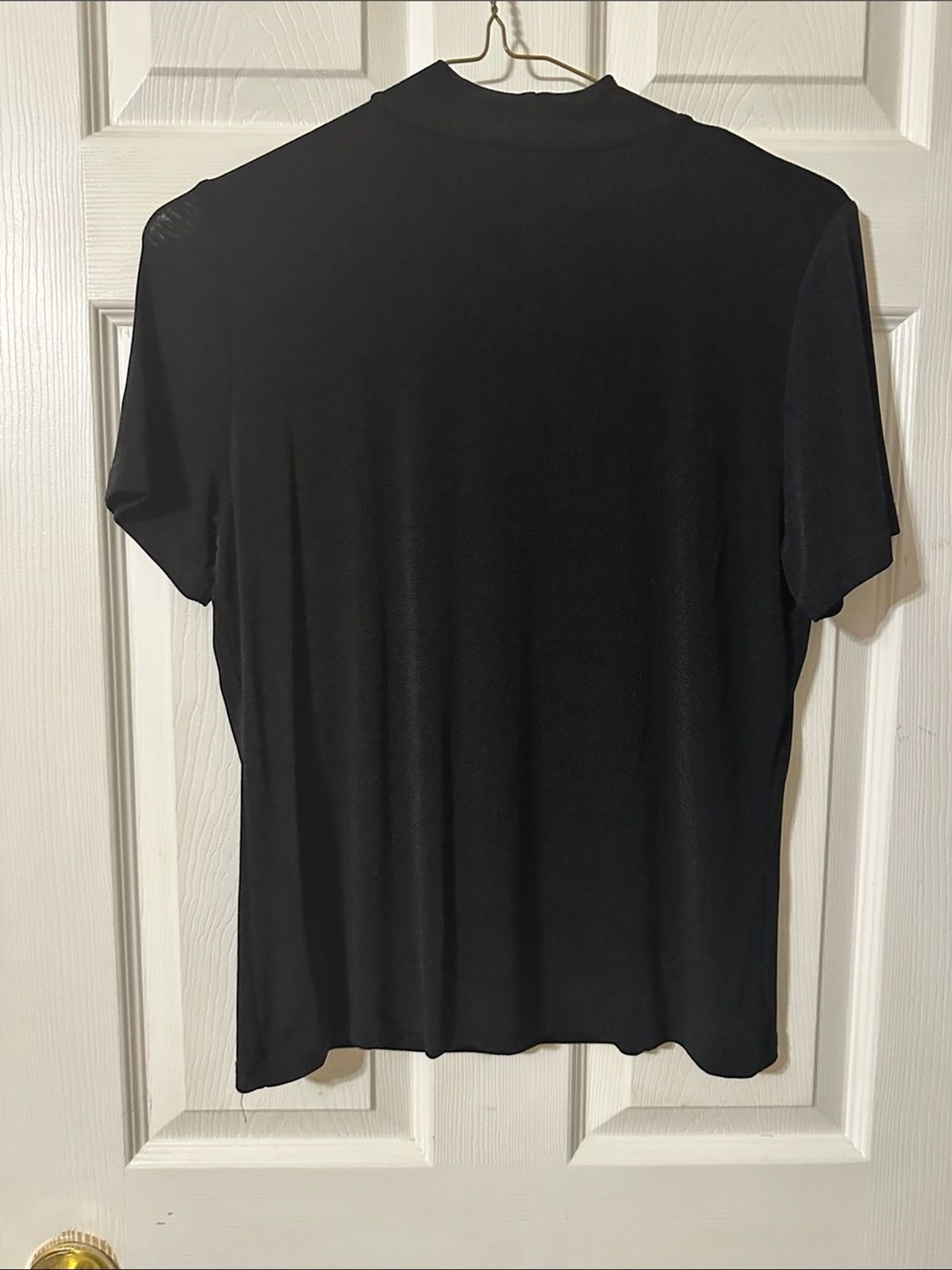 kathy ireland Black Short-Sleeve Mock Neck Tee gallery