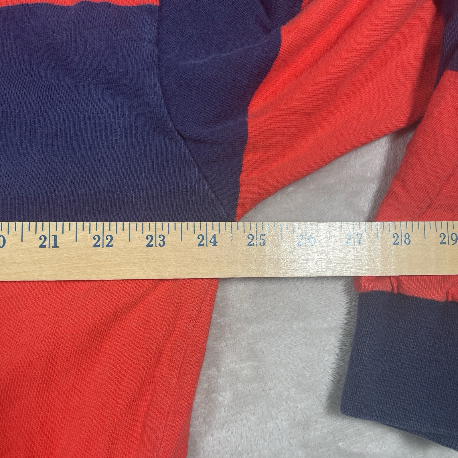 VINTAGE 80s American Eagle Long Sleeve Rugby Red/Blue Striped Turtleneck Mens XL gallery