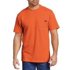 Mens Dickies Neon Orange Heavyweight Pocket Work Tee Shirt XXL Short Sleeve New