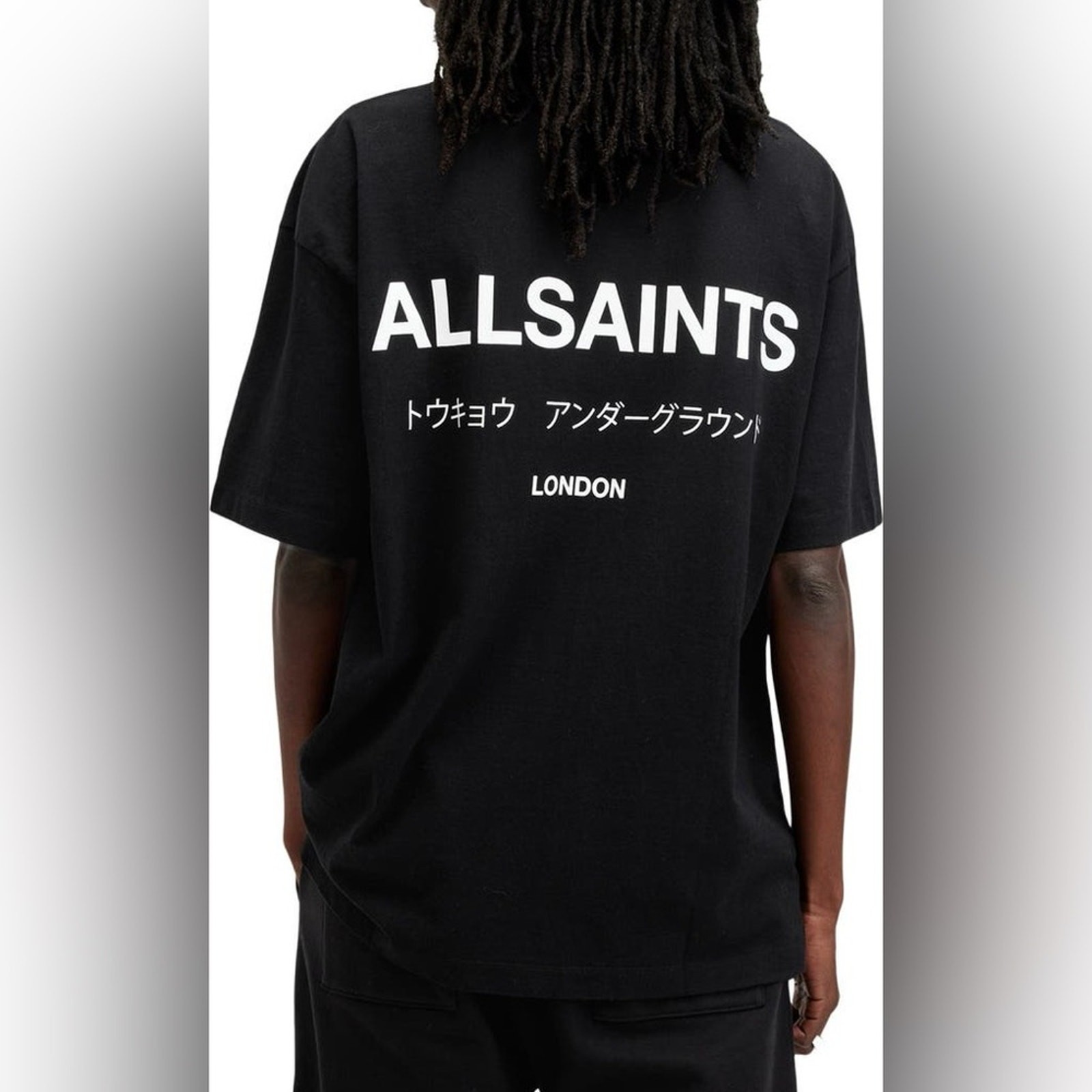 AllSaints Underground Oversize Graphic T-Shirt Black XL NWT gallery