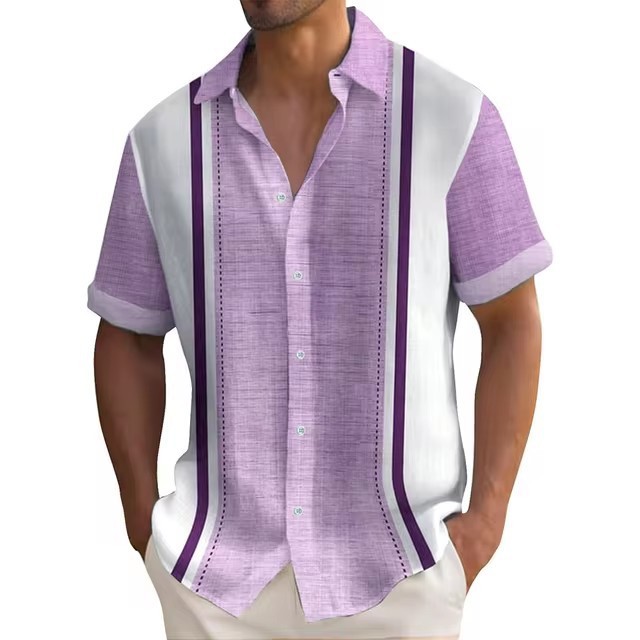 Men's Casual Short Sleeve Shirt Beach Wedding Button-Up Dress Guayabera Cuban gallery