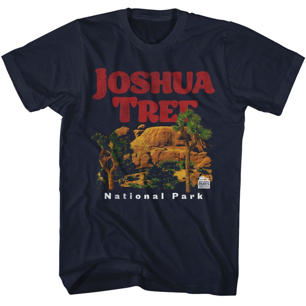 National Parks Joshua Trees And Rocks Navy Brands Shirt