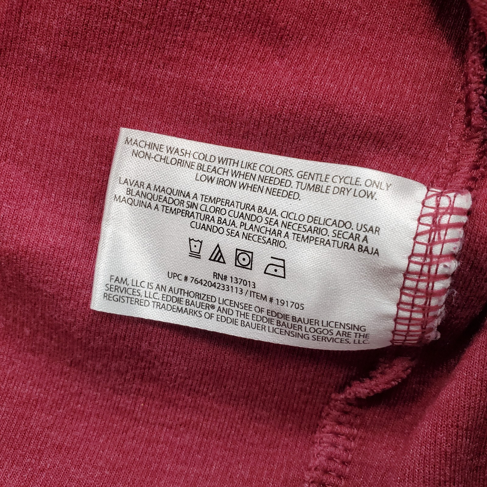 Eddie Bauer Henley Shirt Mens Medium Red Long Sleeve Crew Neck Comfort Pullover gallery