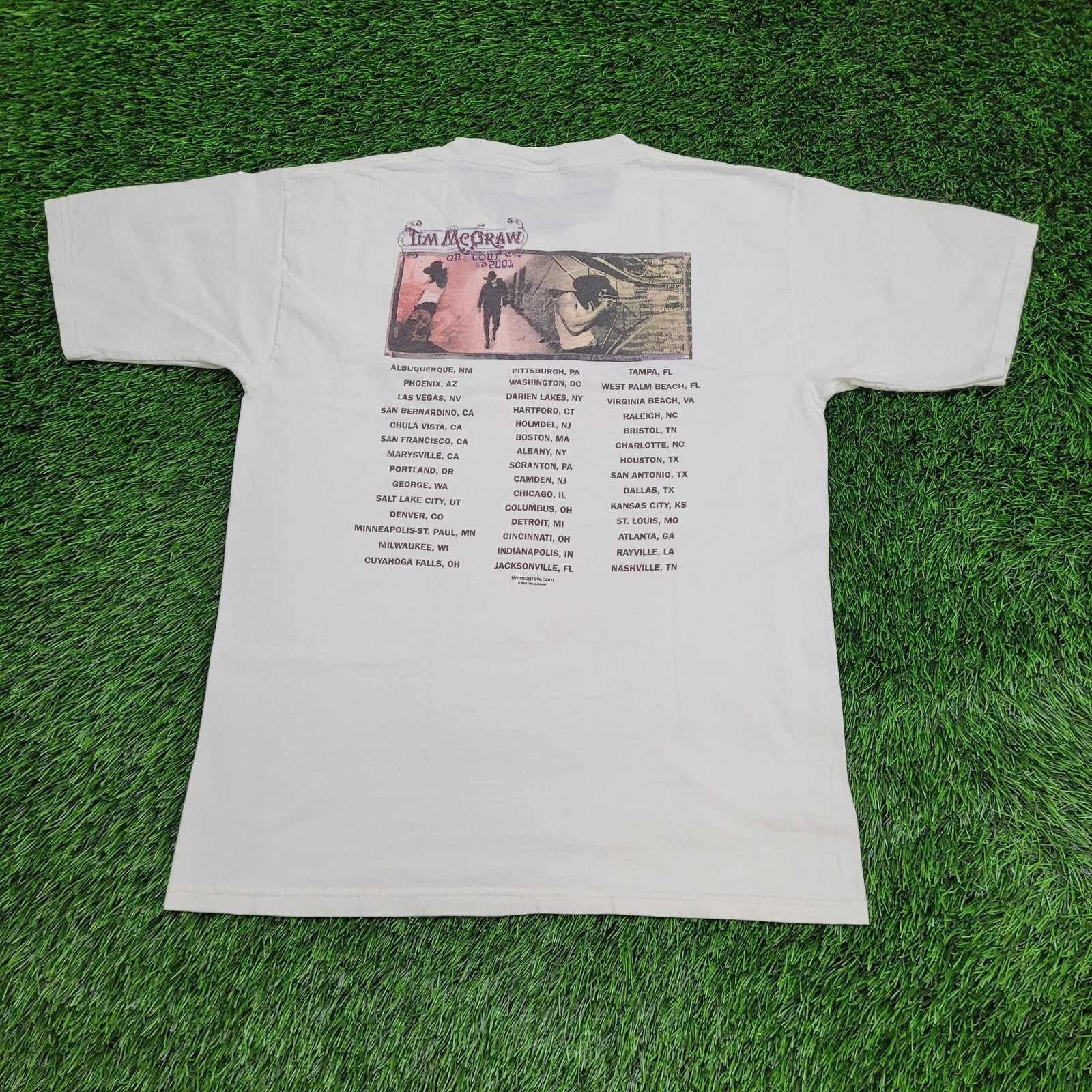 Vintage 2001 Tim-Mcgraw Shirt M/L 21x27 Set-This-Circus-Down gallery