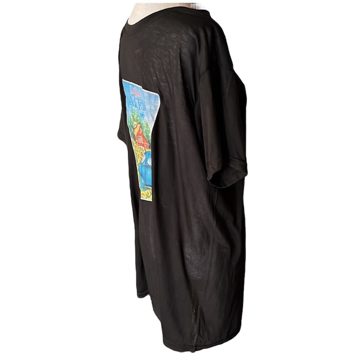 God Bless America Men's Graphic Print Semi Sheer T-Shirt Black Size L gallery