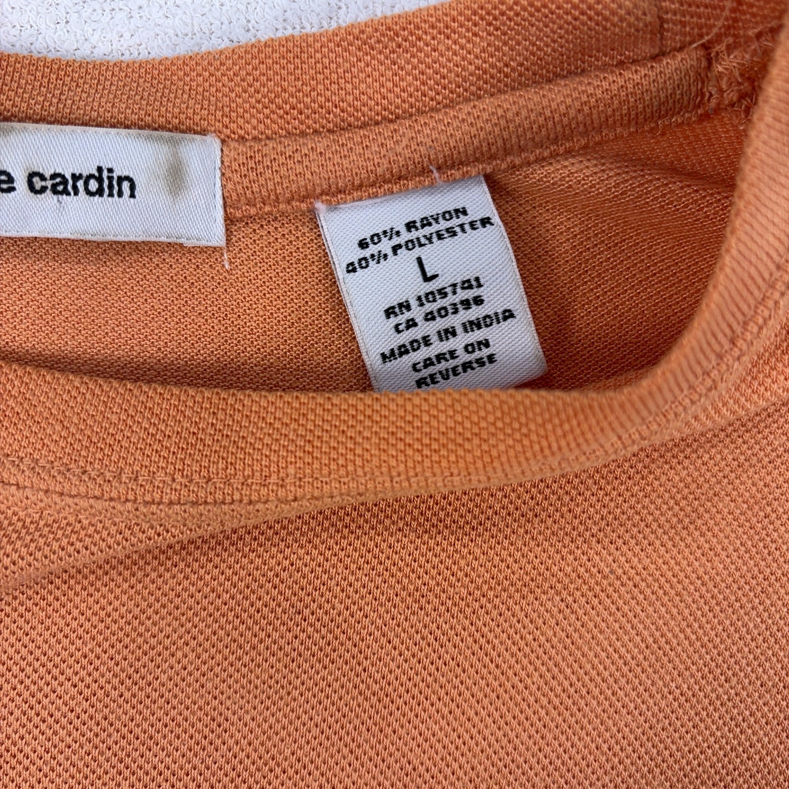 Pierre Cardin Men's Large T-Shirt Orange Rayon Blend Soft Short Sleeve Crew Neck gallery