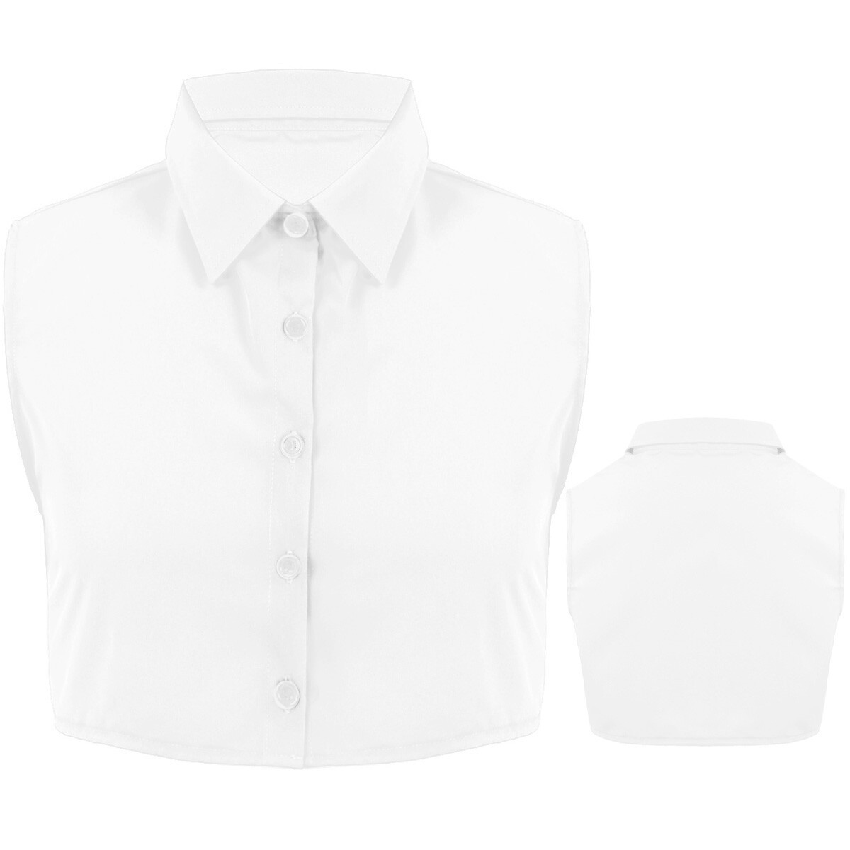 Men Shirt Turn Down Blouse Fake Crop Top Solid Color Collared Necklace Collar