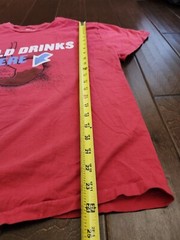 American Eagle Outfitters Cold Drinks Here Print Red Shirt Sz L (STAIN & DIRTY)