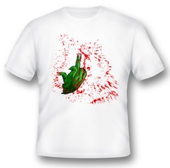 Zombie the bird finger white or black tee
