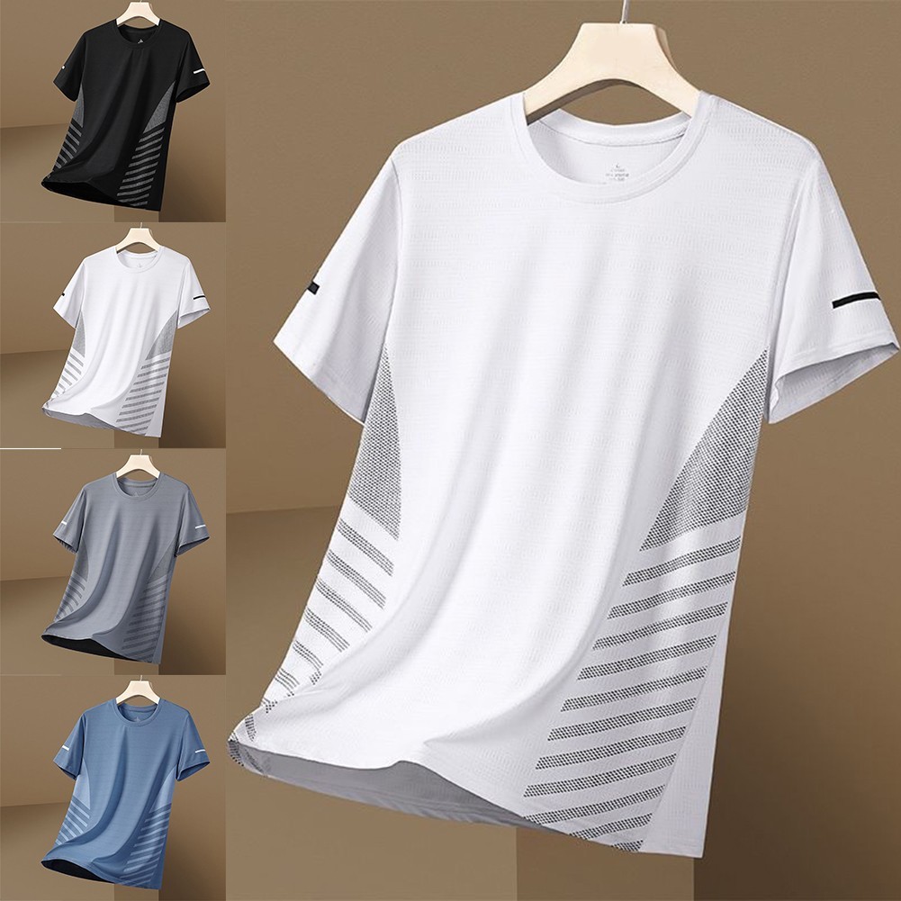 Lightweight Ice Silk T Shirt for Men Perfect for Sports and Outdoor Activities gallery