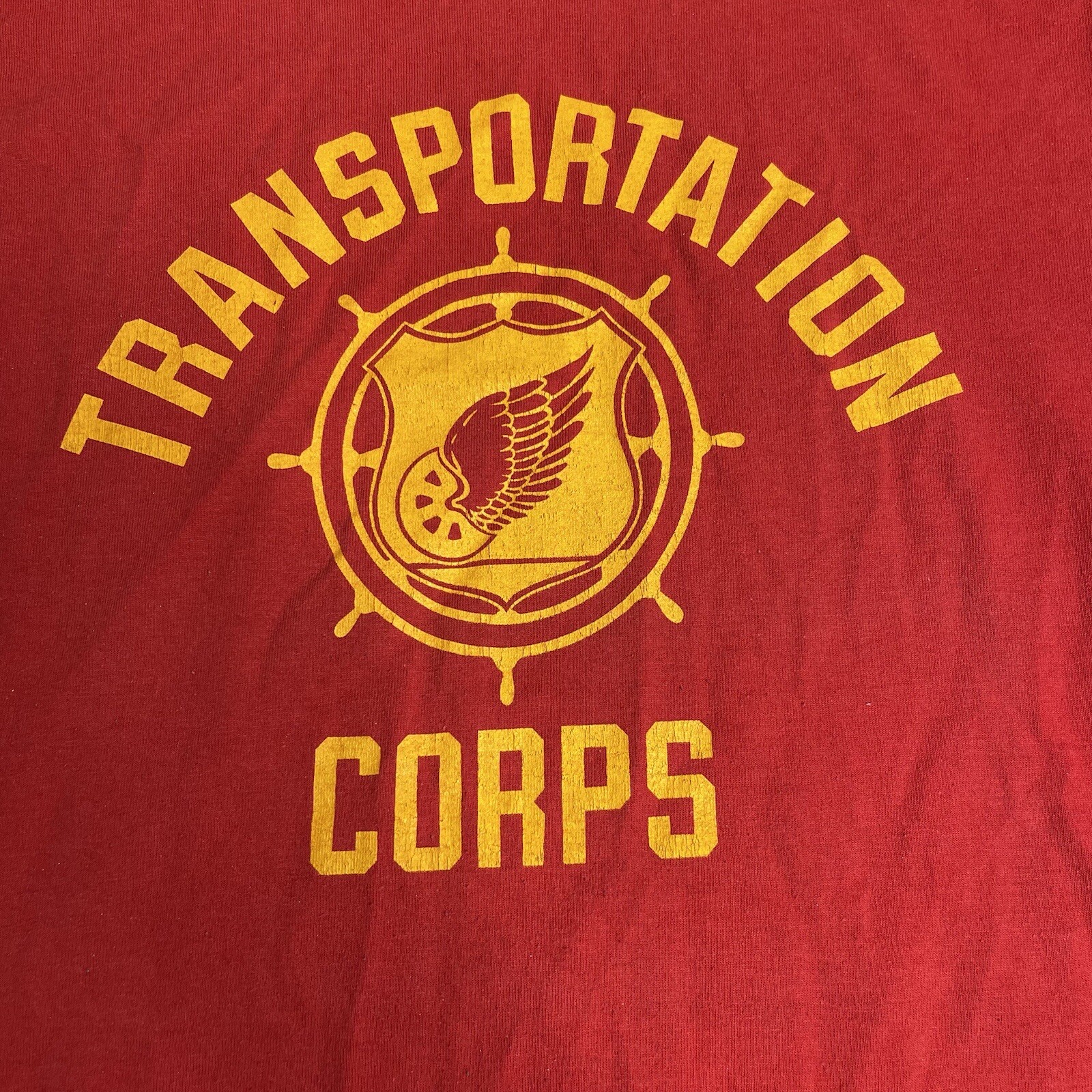 Vintage US Army Transportation Corps Military Shirt Single Stitch Mens Small gallery