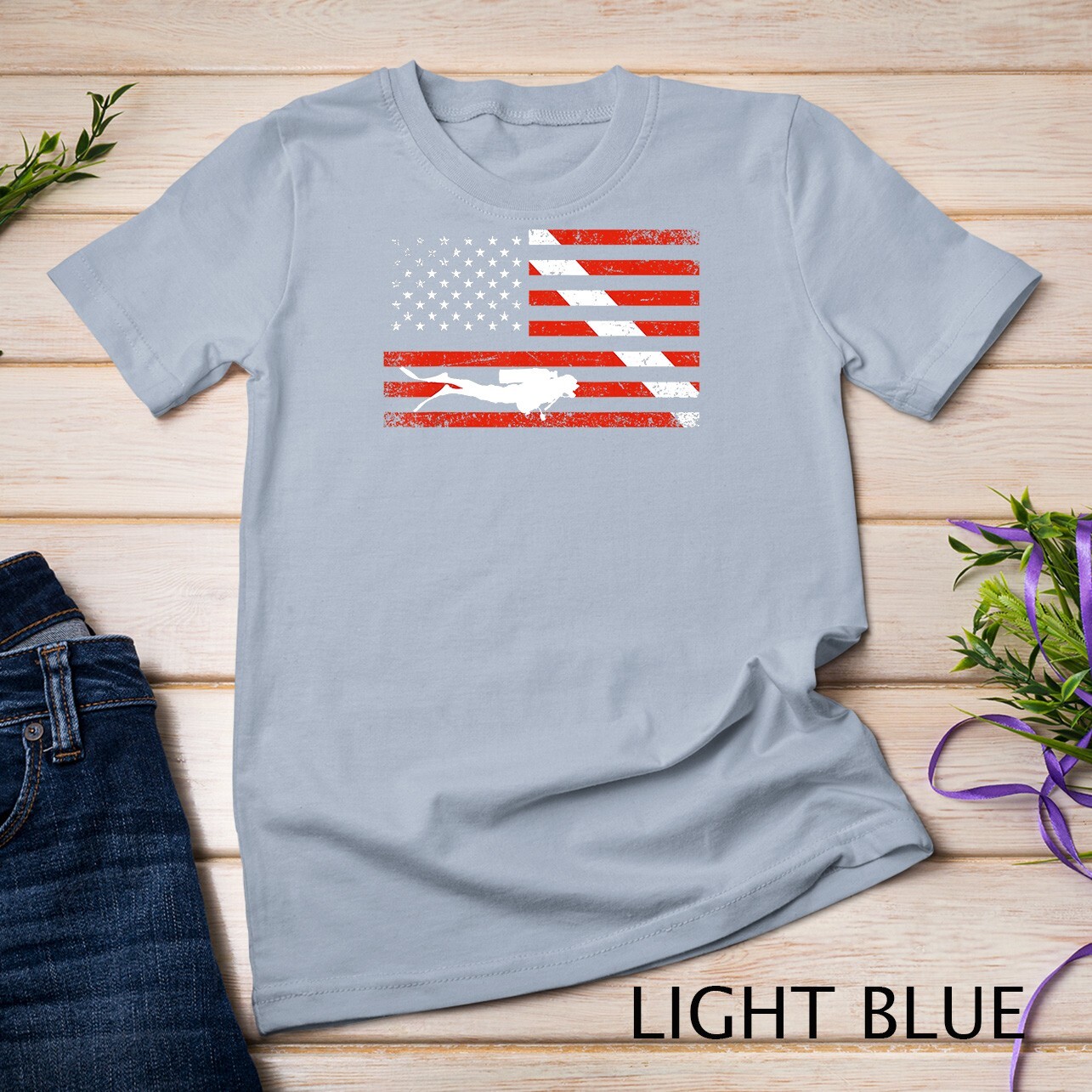 Diver Down Dive Flag Scuba Diving American Flag T-Shirt Unisex T-shirt gallery