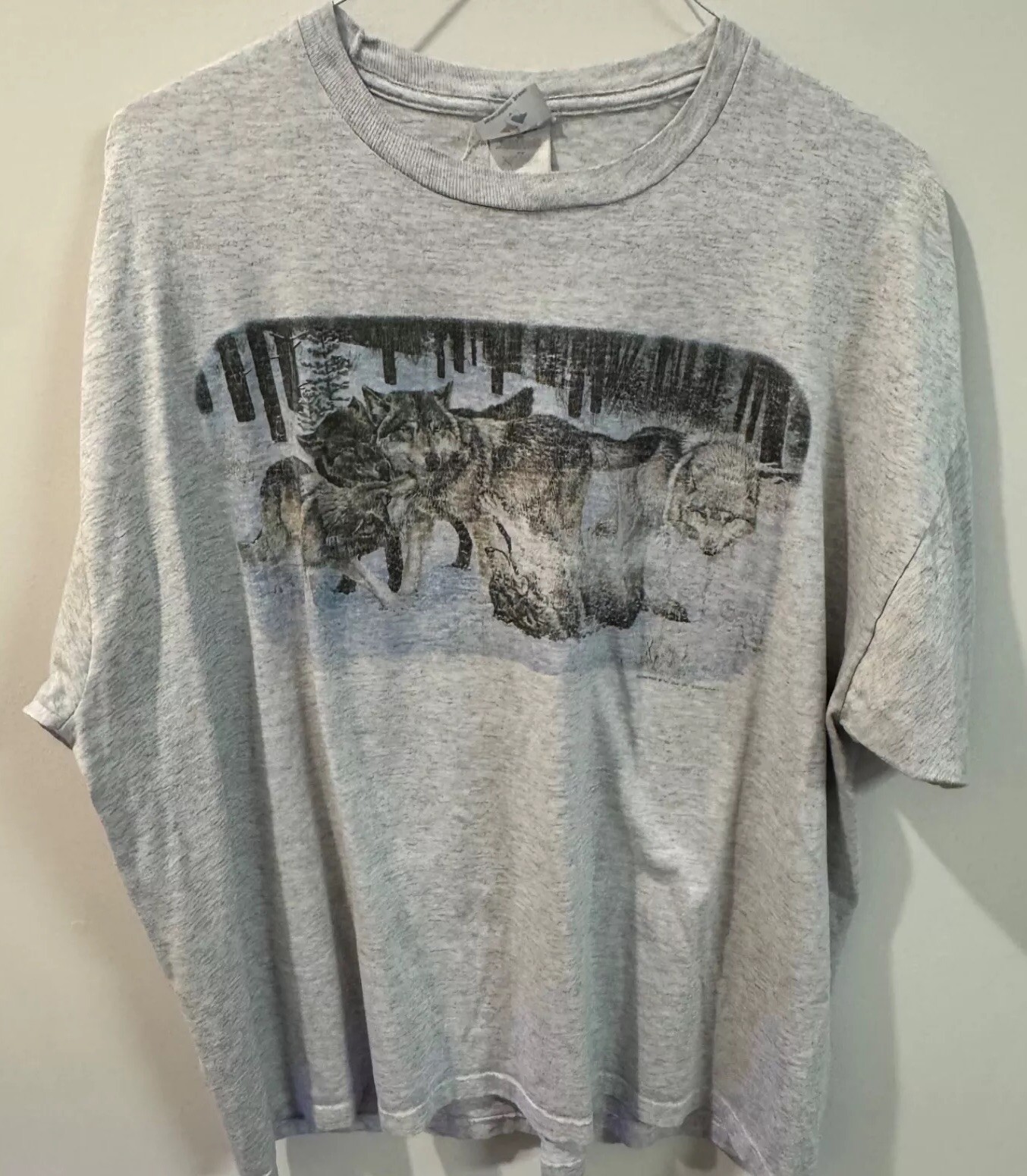 Vintage Jerzees Shirt Mens Large XXL Grey Wolves Wolf 90s 80s Heather Gray Vtg