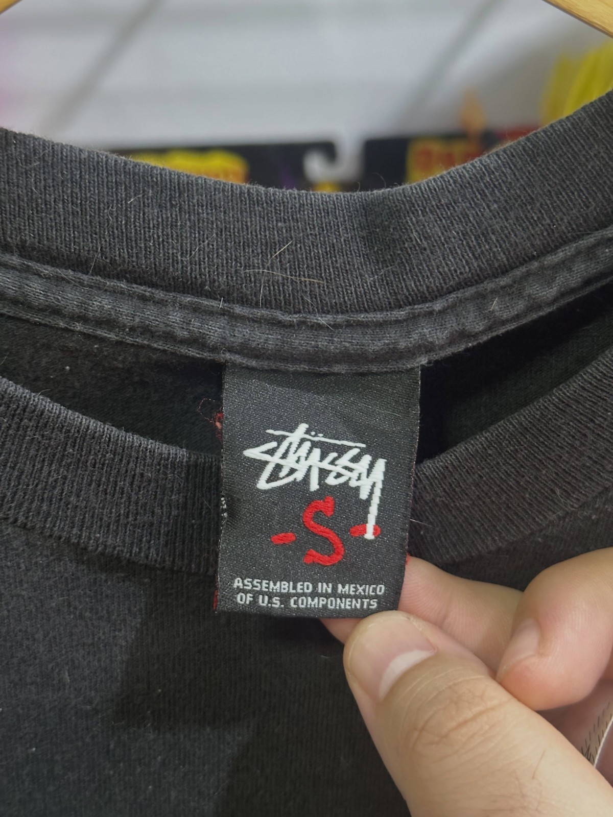 Stussy x Delta Giant Robot T-Shirt Black Neon Green Size S Graphic Tee gallery