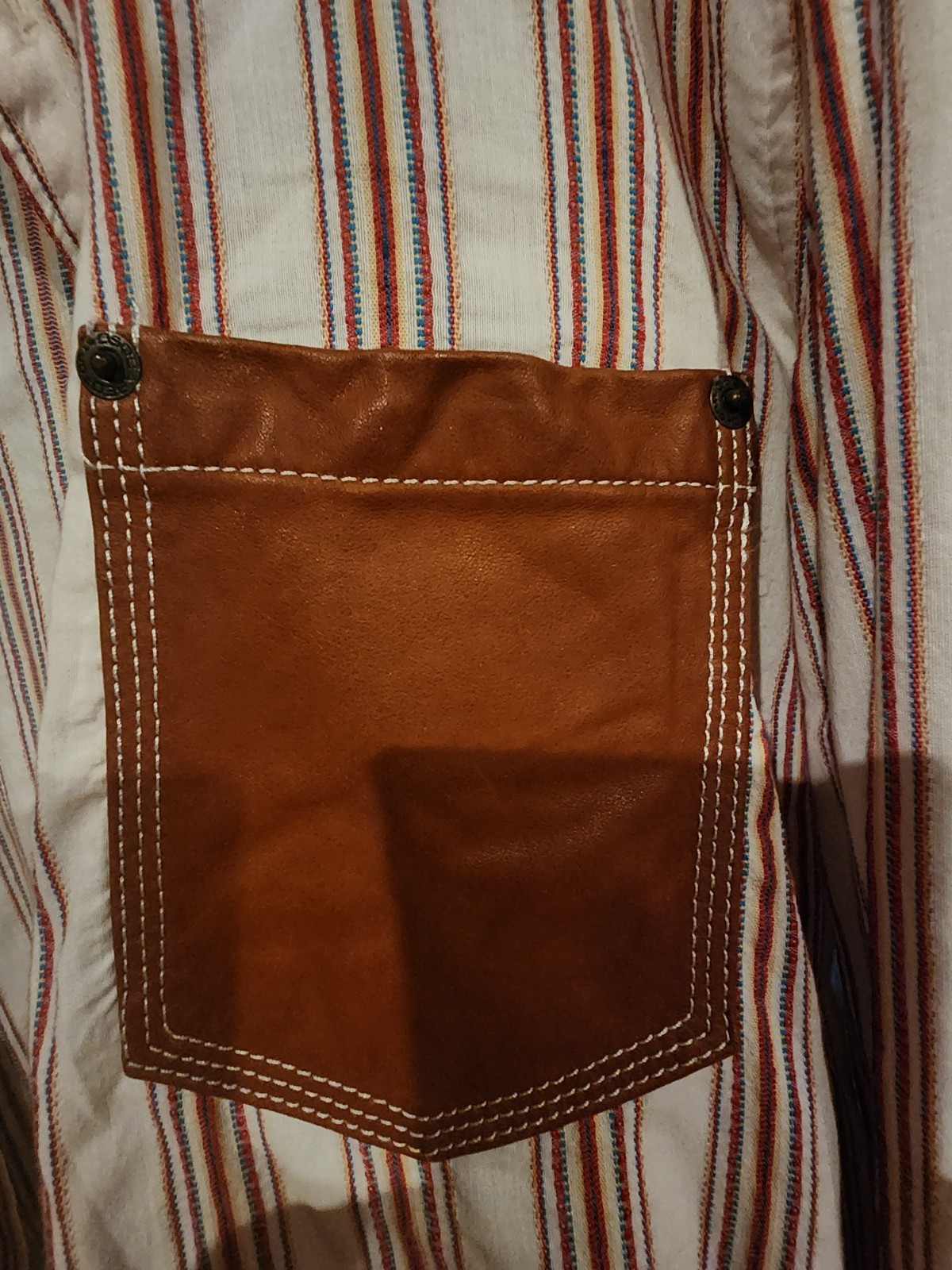 D SQUARED BUTTON DOWN WITH LEATHER POCKET. UNIQUE PIECE. SIZE 54 EURO gallery