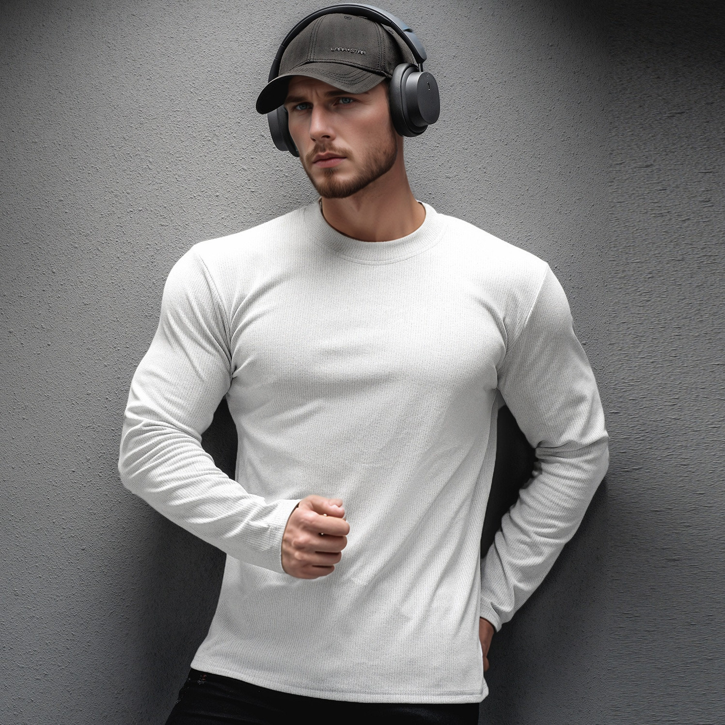 Men's Long Sleeve t-shirt Muscle Fit Sports T-Shirt Gym Clothes Warm Winter gallery
