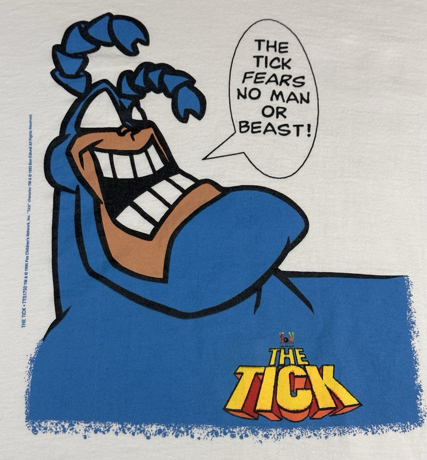Vtg 1995 The Tick T Shirt XL Fox Kids Promo Graphic Tee White gallery