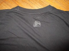 TACO BELL T SHIRT Double Sided Worn Print Logo Uniform Tee LG/XL SHORT
