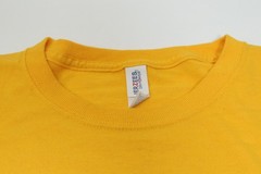 Jerzees DRI-POWER Yellow Long Sleeve T-Shirt Size M Skull Arrow Graphic T0494