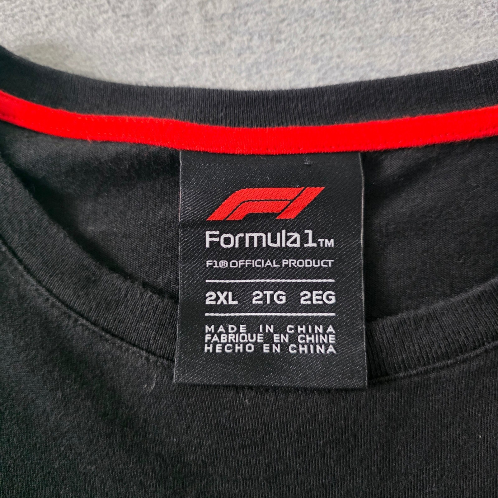 Formula 1 F1 Official Product Mens 2XL Black Red Colorblock Logo T-Shirt Tee gallery