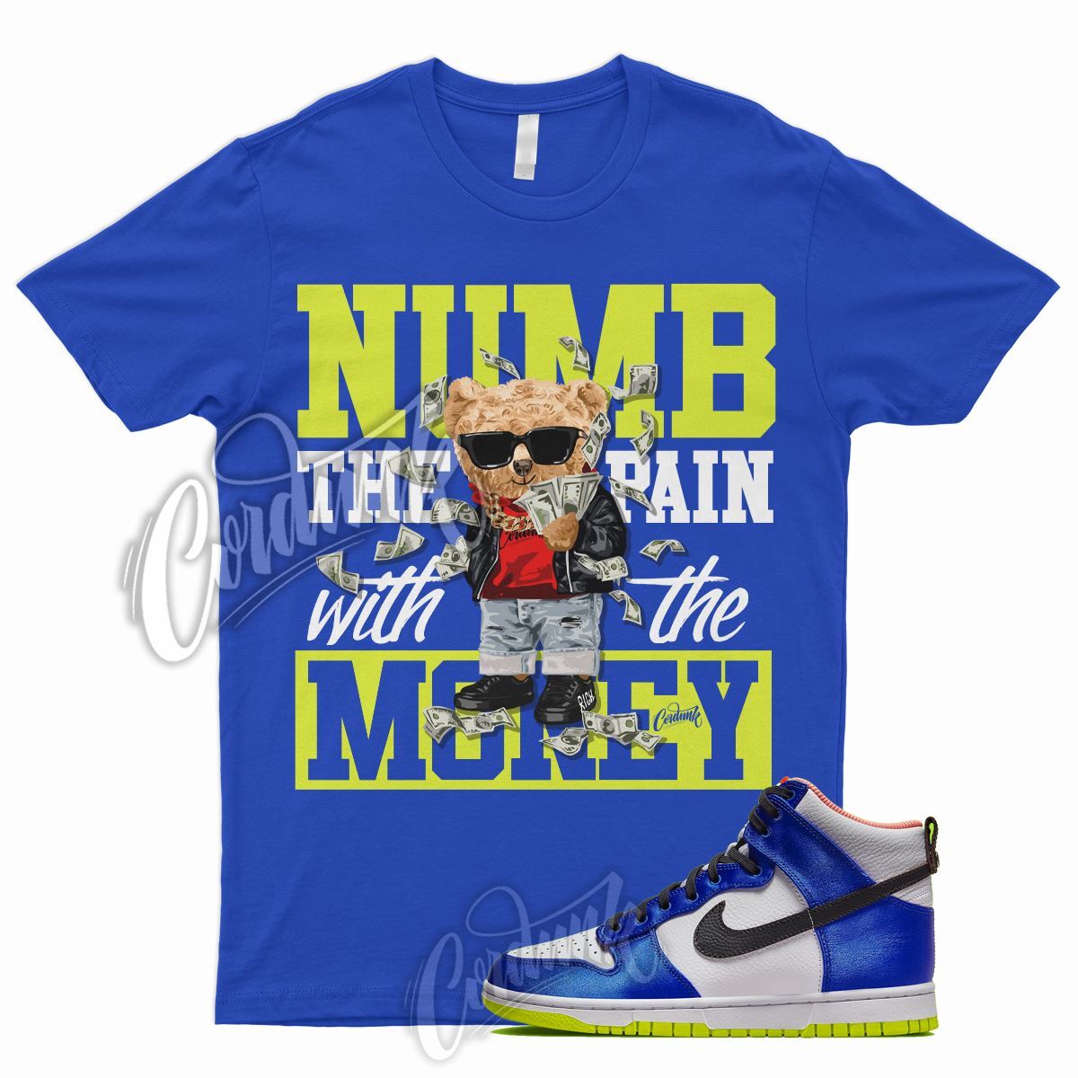 NUMB T Shirt for N Dunk High Blue Satin Racer Atomic Green Royal Griffey 1