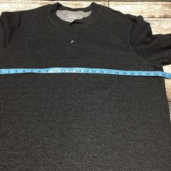Eddie Bauer Waffle Knit Thermal Henley Shirt Men’s XL Dark Gray Casual A6