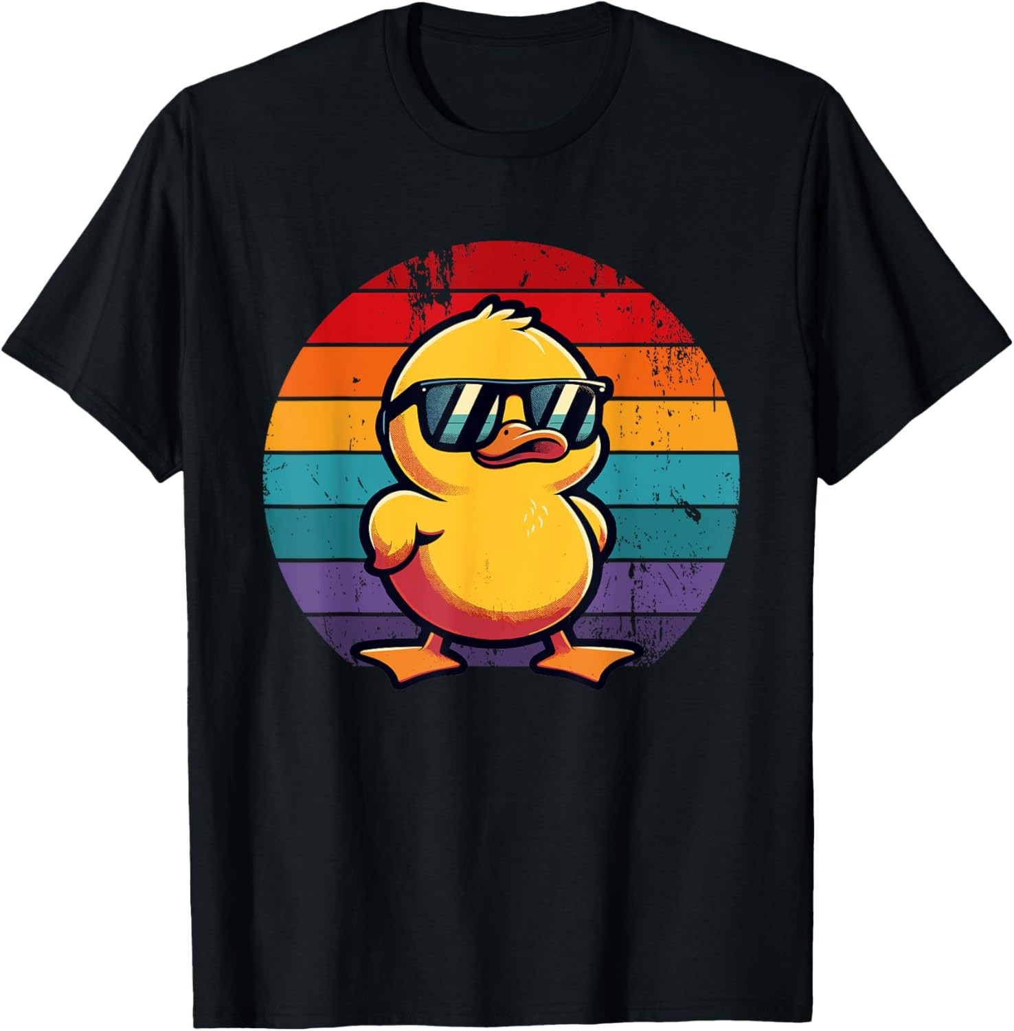 Cool Retro Yellow Duck in Sunglasses 70s 80s 90s Funny Duck T-Shirt gallery