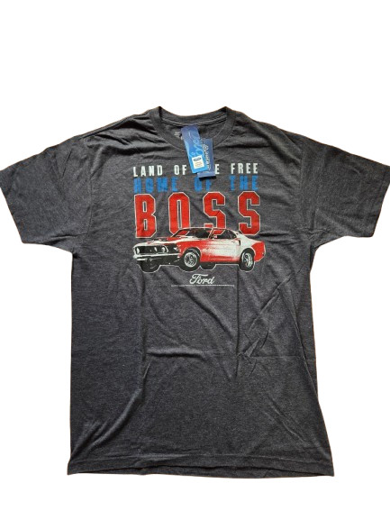 Ford Men’s Tshirt ‘Land Of The Free Home Of The Boss L NWT Classic Cars American