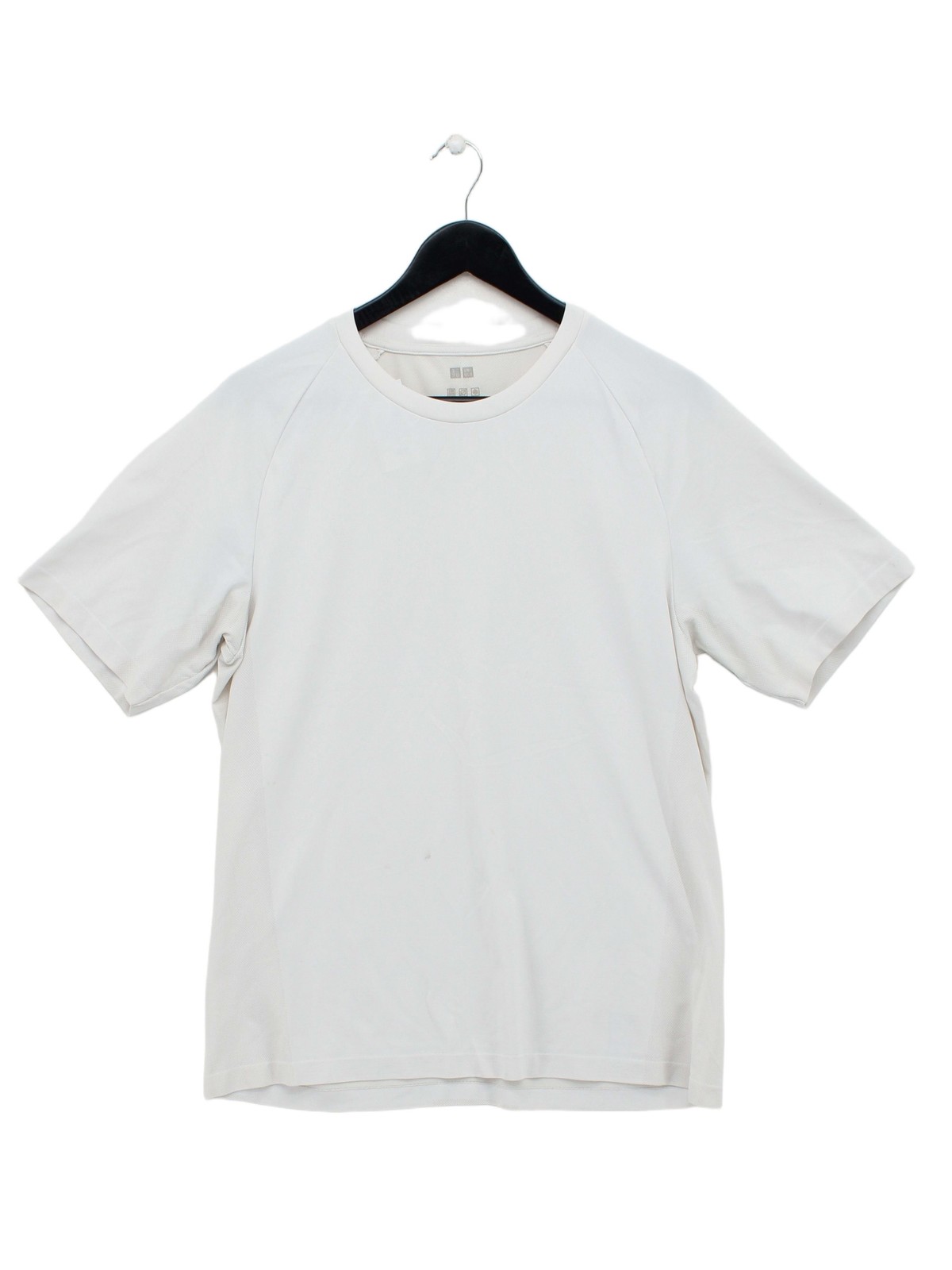 Uniqlo Men’s T-Shirt M White Polyester with Polyamide Basic