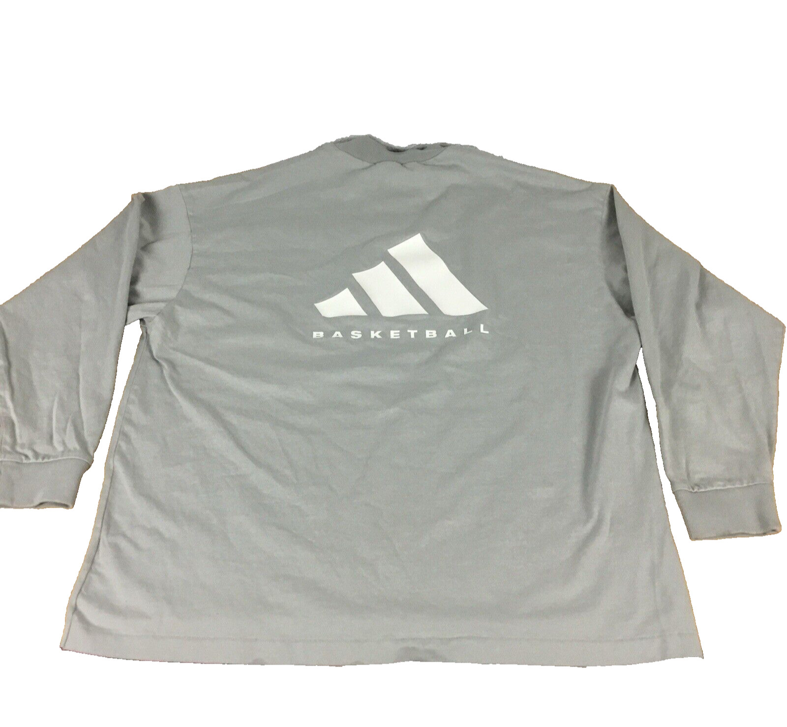 Adidas Basketball Mens Large Gray Mock Neck Long Sleeve Graphic T-Shirt L gallery