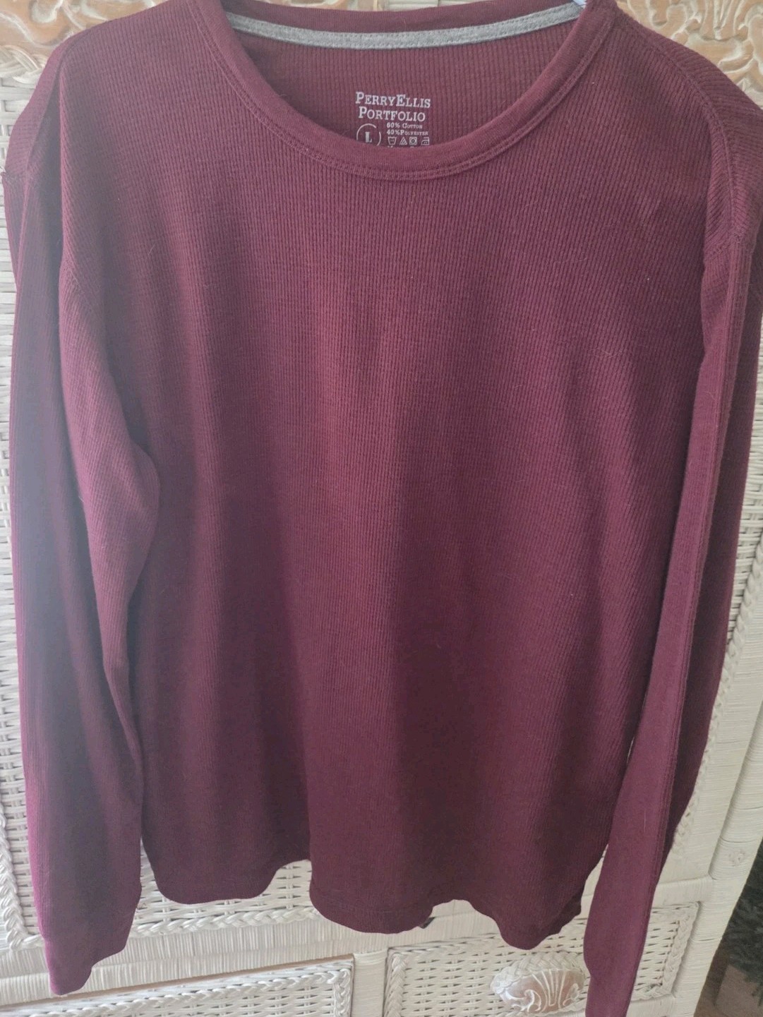 Perry Ellis Portfolio Long Sleeve Men Crew Neck Shirt SZ Large NWOT gallery