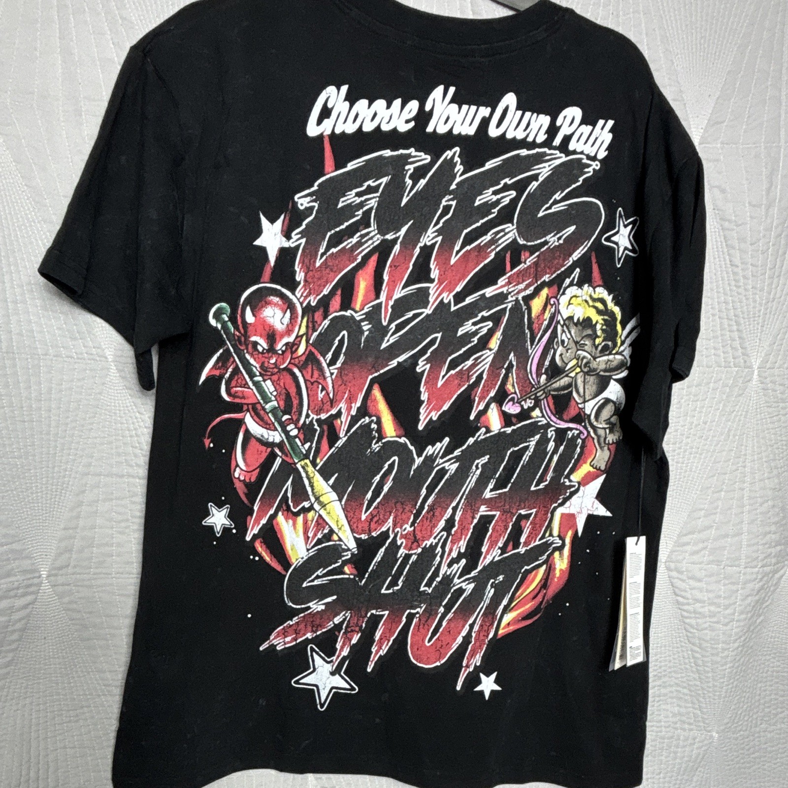 Reason Love Graphic Print Black L Short Sleeve Crew Neck Double-Sided T-Shirt gallery