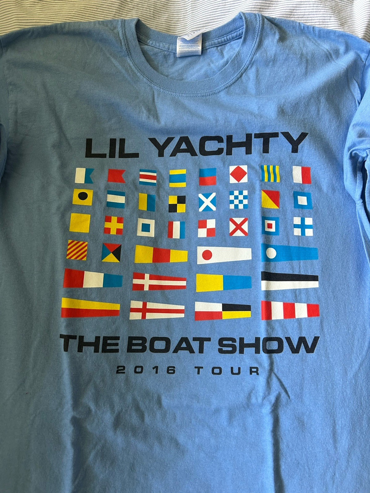 Gildan Ultra Cotton Lil Yachty Boat Show 2016 Tour Double-Sided Tee Blue L gallery