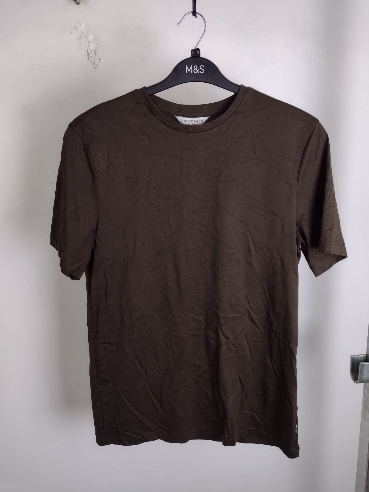 Autograph Men's 2Pcs Supima Cotton T-shirts Size S Black & Olive NEW gallery