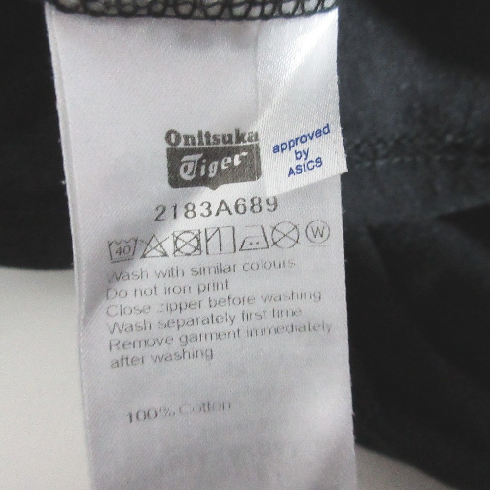 Onitsuka Tiger Sequin Logo T-Shirt, Size Small, Black mens USED gallery