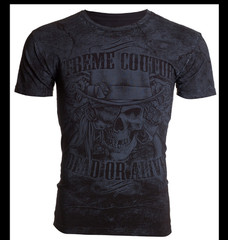 XTREME COUTURE by AFFLICTION Black DEAD OR ALIVE Short Sleeve Slim Fit T-shirt