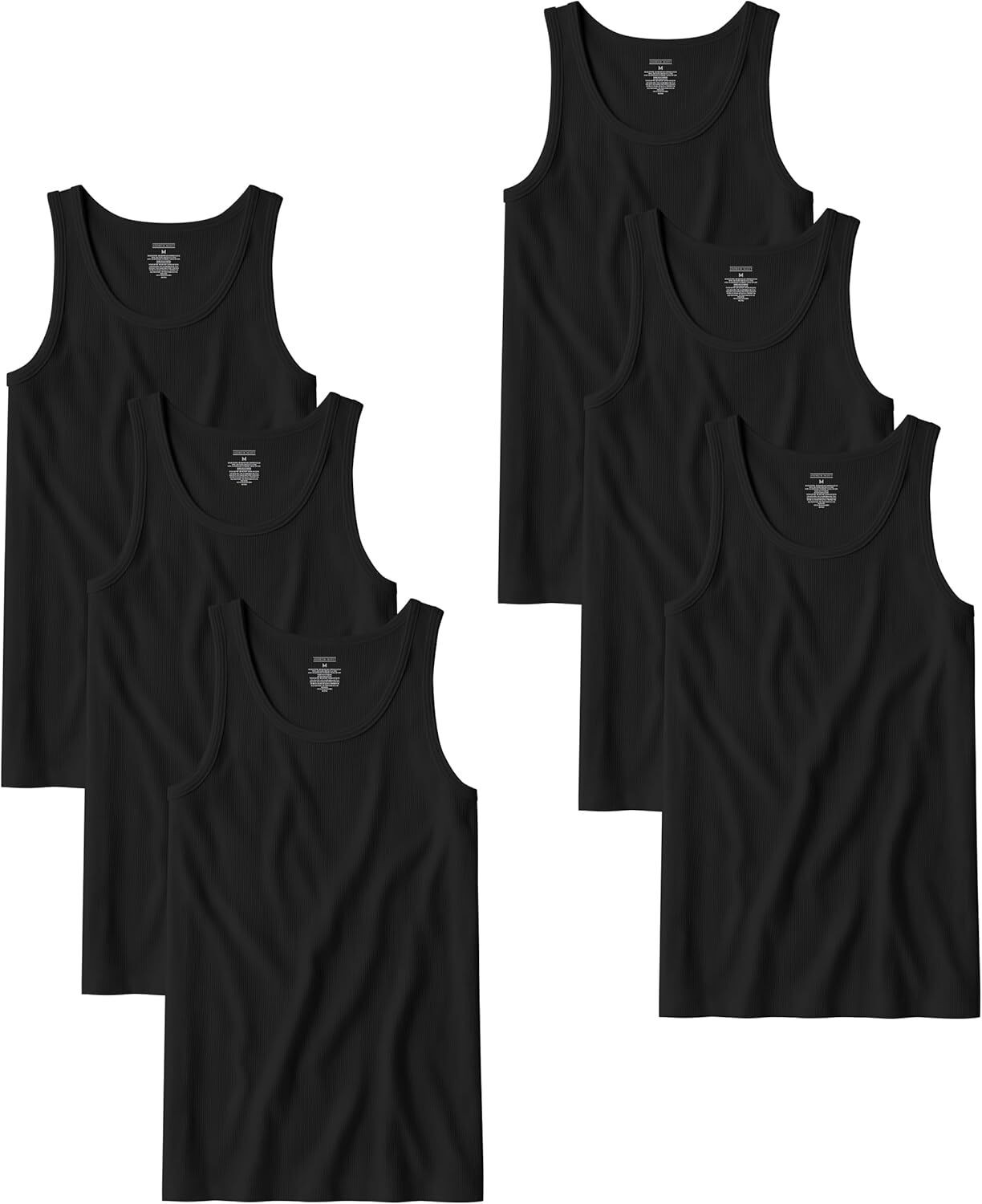 Men’s Cotton Tank Tops Tag Free Soft Ribbed Undershirts Multi Pack Breathable