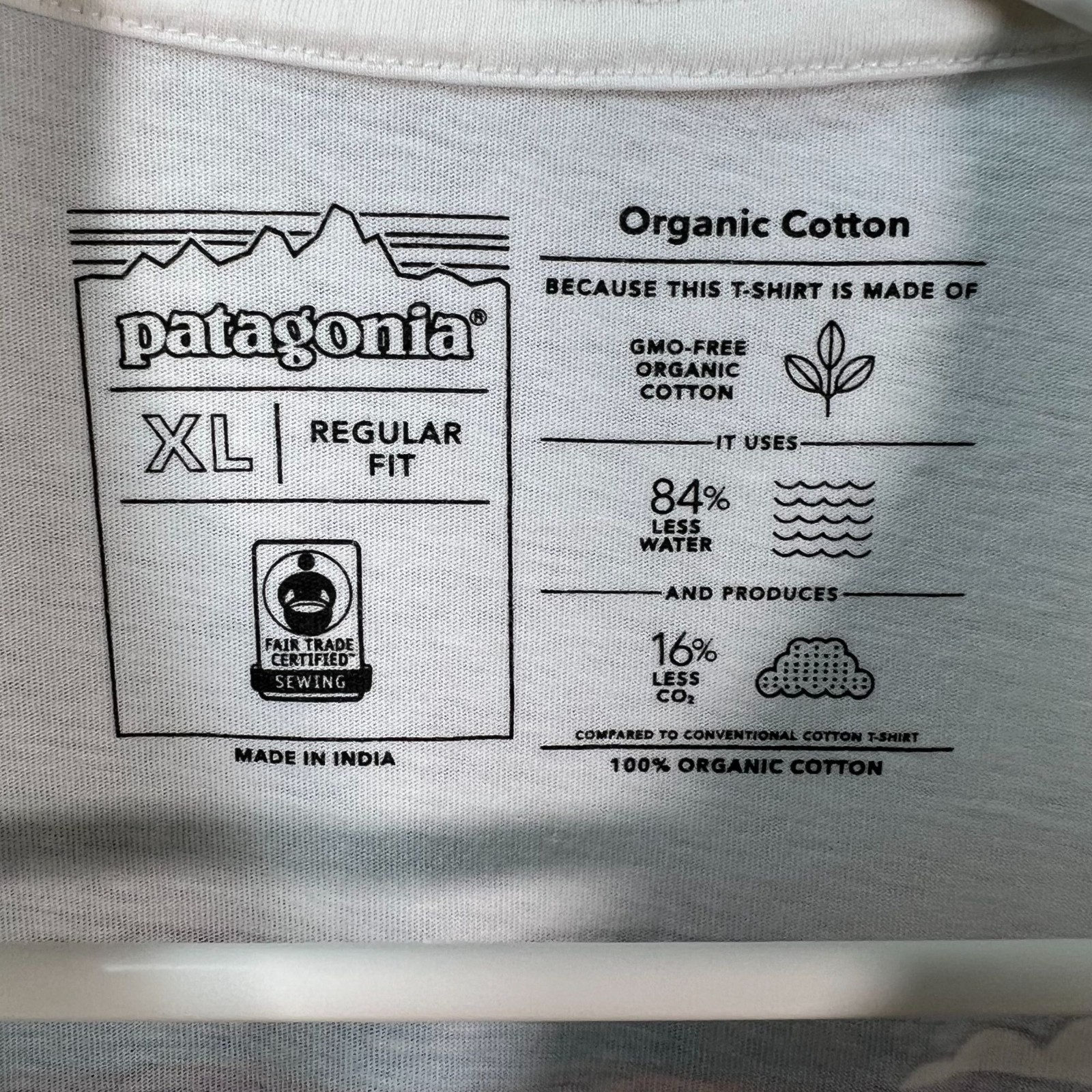Patagonia Mens XL Regular Fit Organic Cotton T-Shirt White gallery