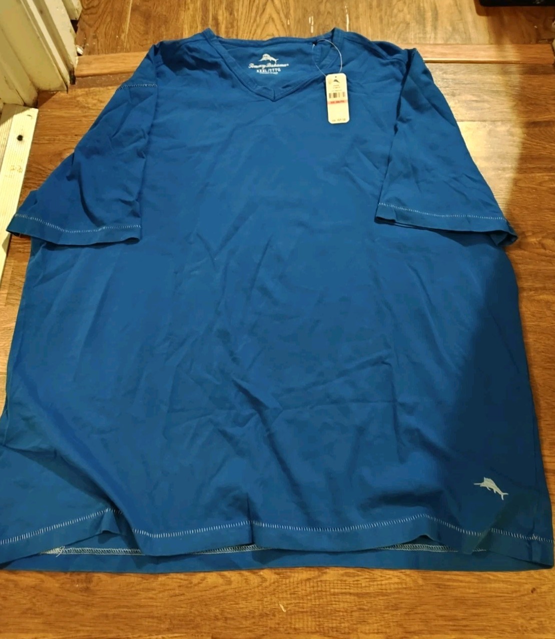 NWT Tommy Bahama Shirt Mens 3XL Blue V Neck Soft Tee Marina Blue Resort Wear